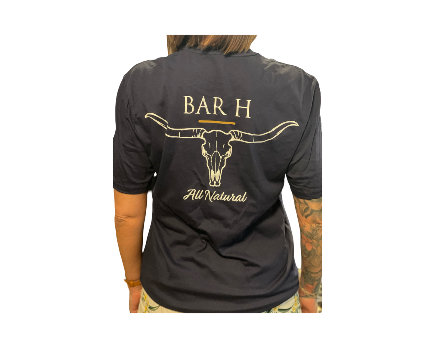 Bar H Skull T-shirt, short sleeve Navy