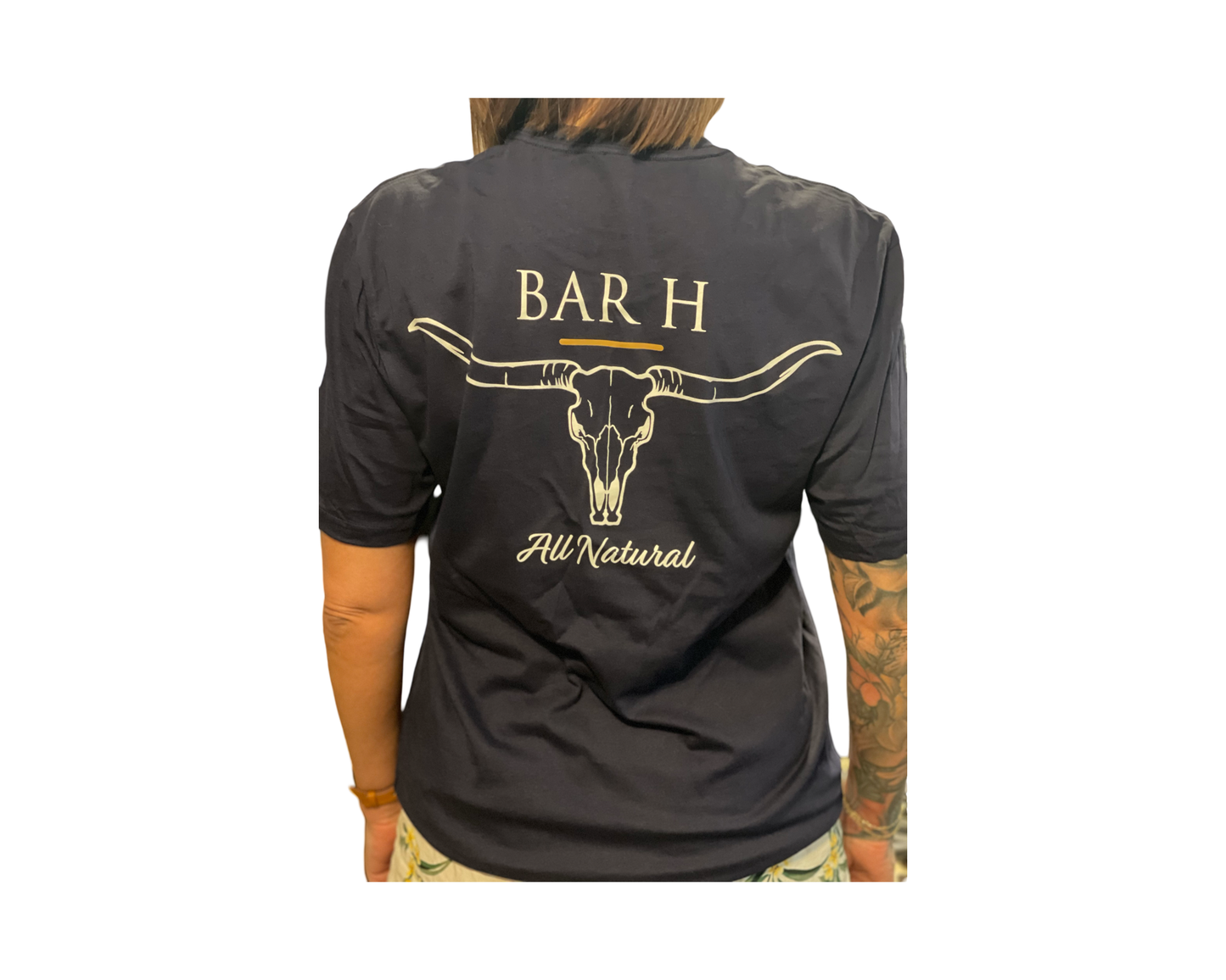 Bar H Skull T-shirt, short sleeve Navy